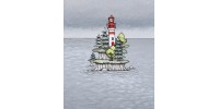 Reproduction de la toile "Le phare sur l'île" de Marie-Sol St-Onge